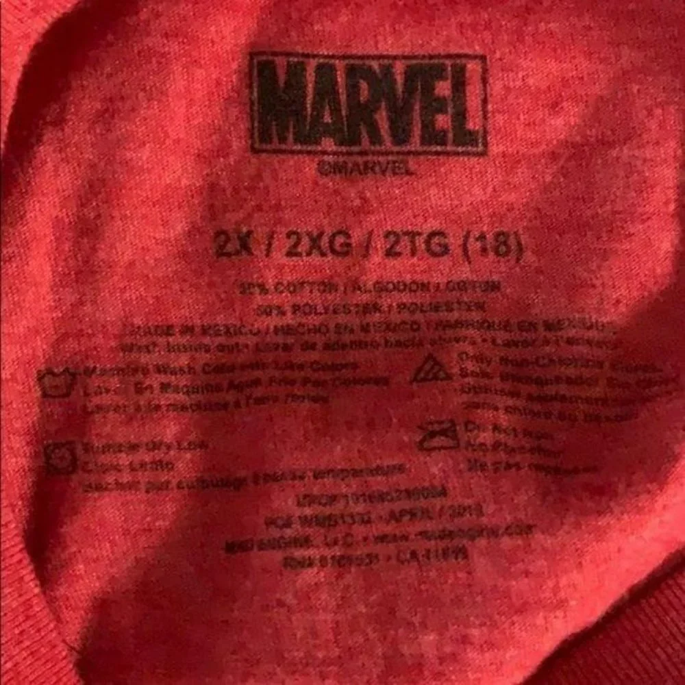 Marvel Boy's Spiderman Red Spider Man Short Sleeve Shirt Size‎ 2X 18